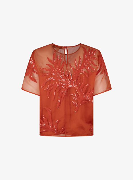 Top rood dessin en pailetten