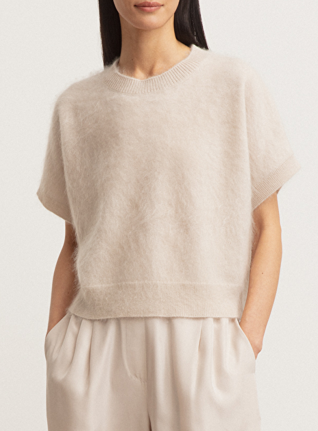 Pull macon beige brushed cashmere