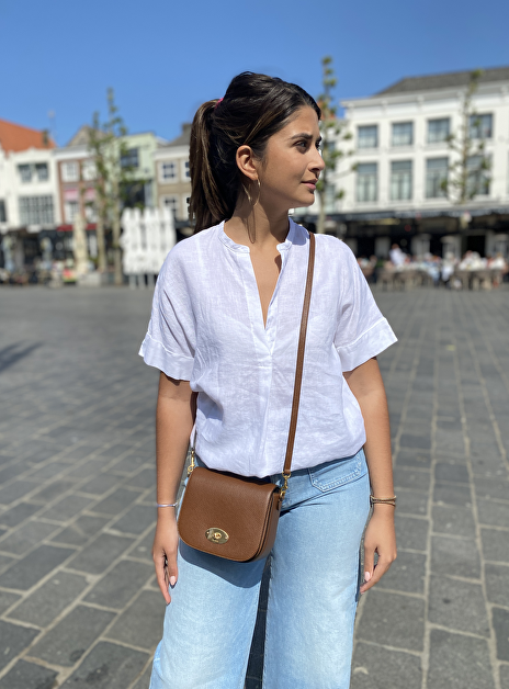 Blouse wit linnen