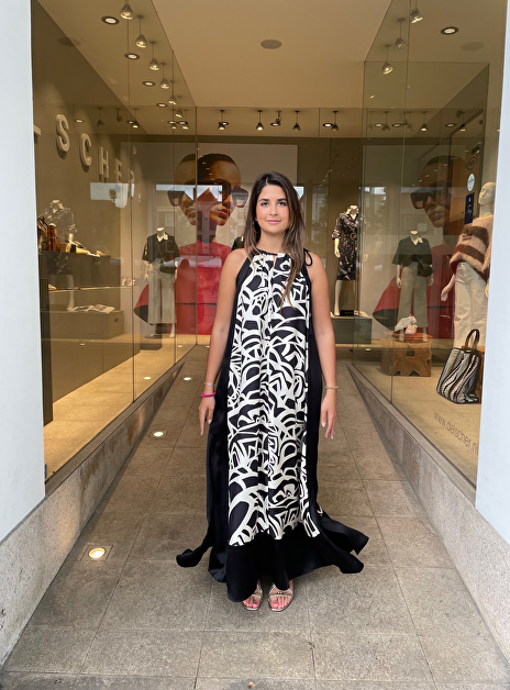 Maxi jurk licenza zwart wit