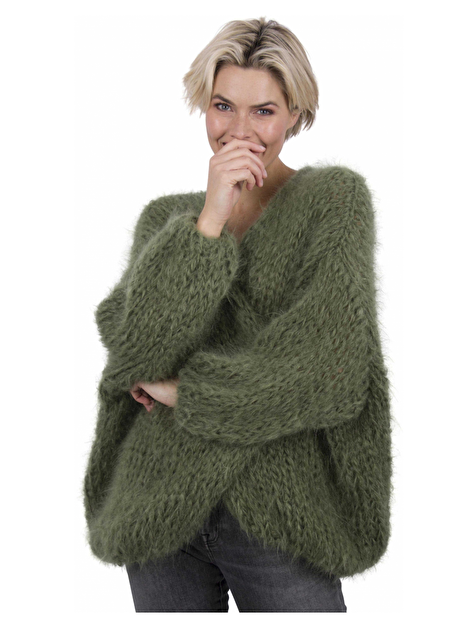 Vest mohair khaki groen