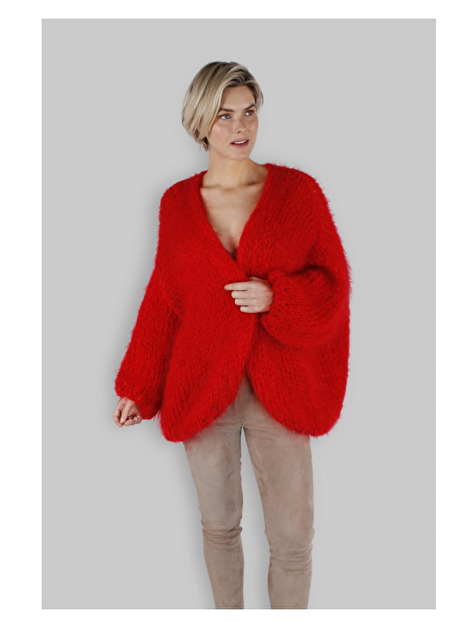Vest mohair rood