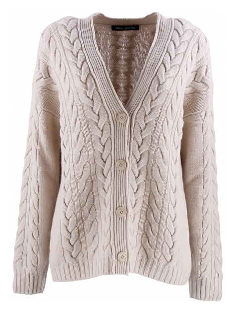 Vest cashmere kabel beige