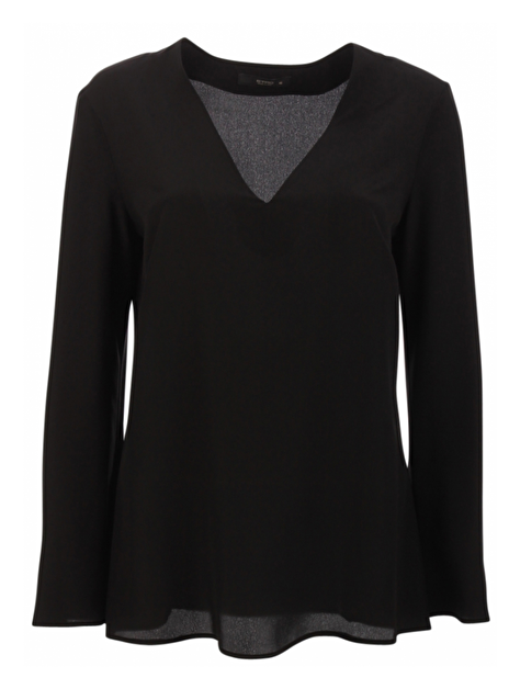 top zwart zijde met v-hals