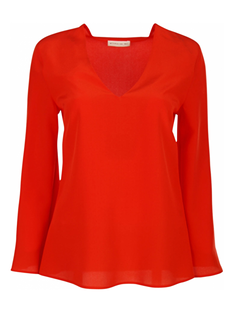 Top zijde rood met v hals