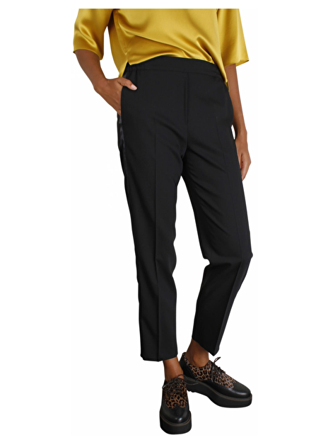 Pantalon coolwool zwart met elastische taille