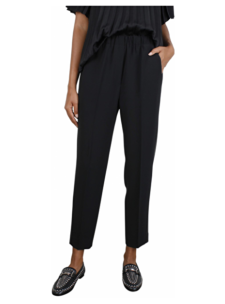 Pantalon Saxon zwart met brede glitter bies