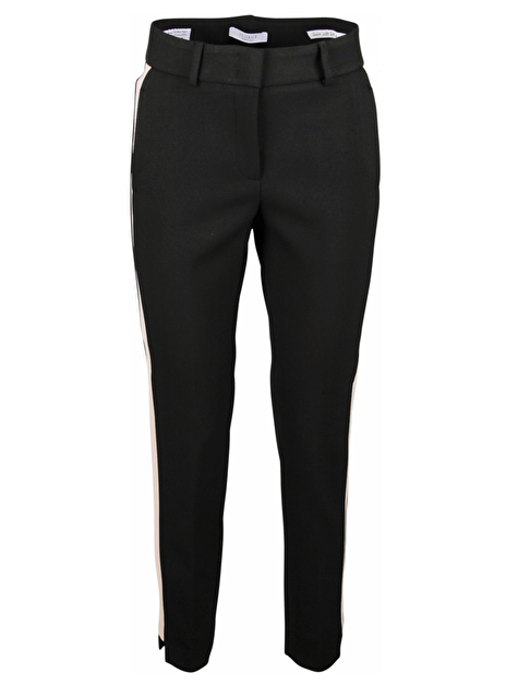 Pantalon zwart met offwhite streep