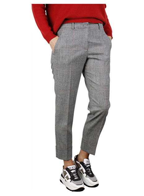 Pantalon Pied de Poule zwart offwhite