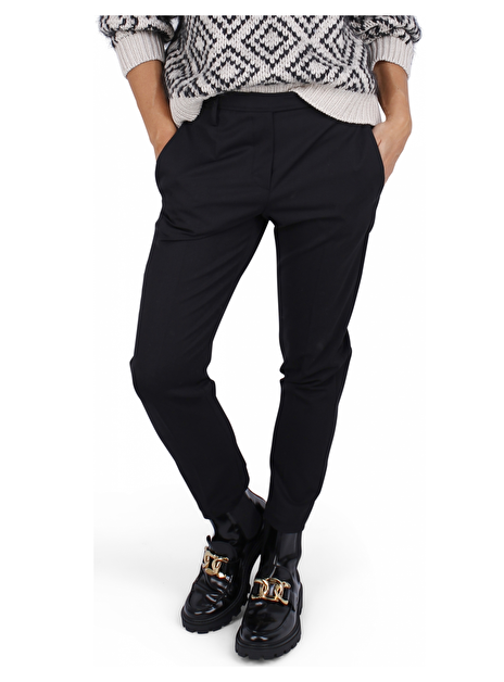 Pantalon zwart smoked zilverglitter lus