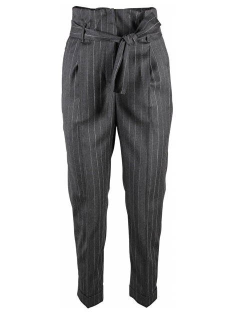 Pantalon paperbag antraciet krijtstreep