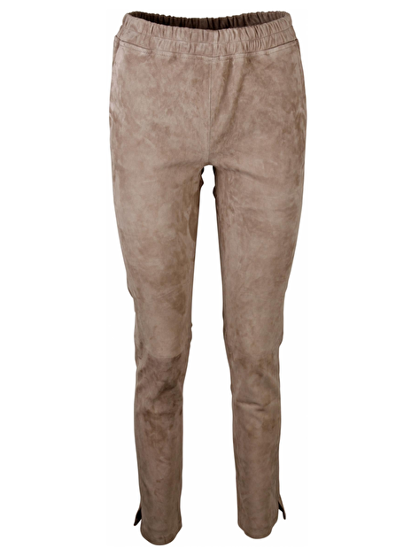 Broek Chatou stretch suede taupe